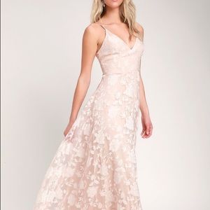 Lulus Everlasting Romance Blush Maxi Dress